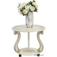 Журнальный столик Мебелик Грация М (слоновая кость/золото)