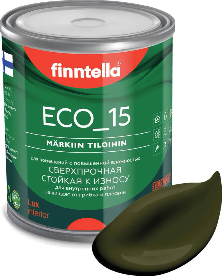 

Краска Finntella Eco 15 Kombu F-10-1-1-FL020 0.9 л (буро-зеленый)