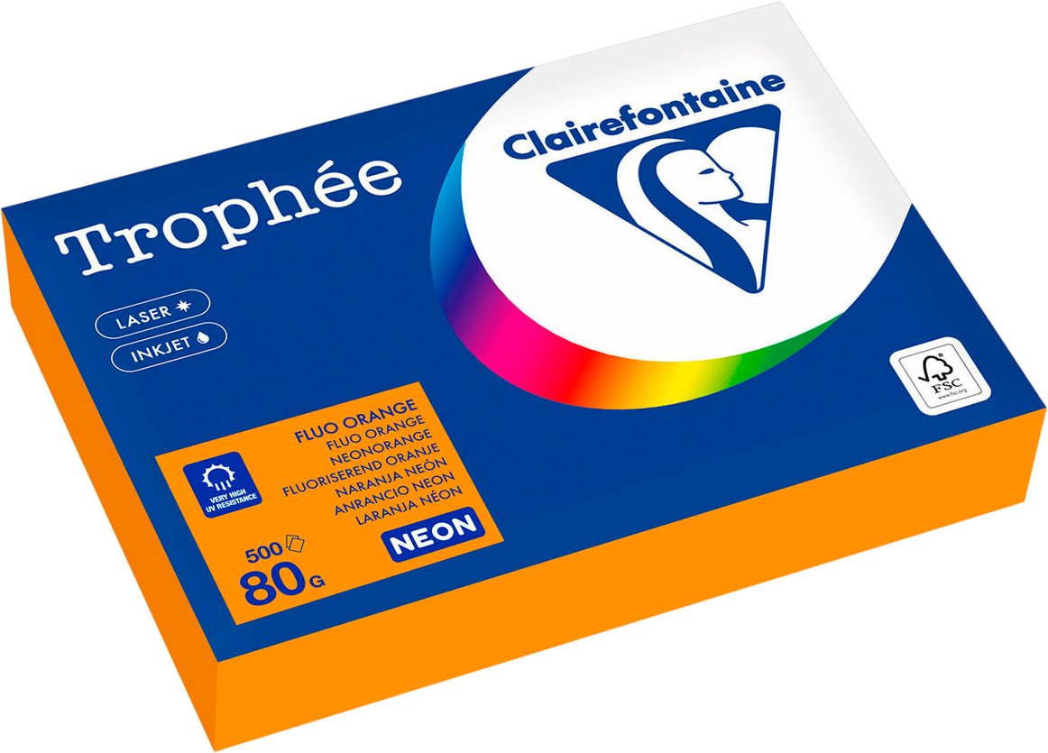 Офисная бумага Clairefontaine А4 80г/м2 2978C (500л, неон оранжевый)