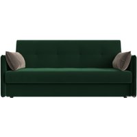 Диван Лига диванов Лига-018 117842 (велюр зеленый/подушки коричневый)