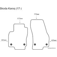 Комплект ковриков для авто Alicosta Skoda Karoq 17- (вод.+пер. пасс., ЭВА ромб, бежевый)