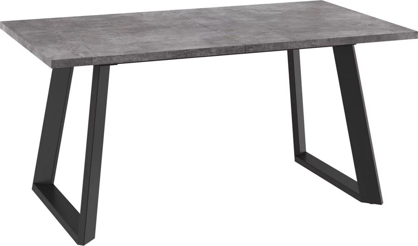 Кухонный стол Мамадома Loft lux-160 раздвижной 160-205х90 (дымчатая керамика/черный)