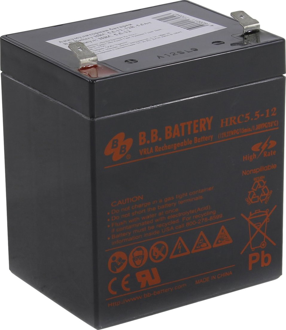 

Аккумулятор для ИБП B.B. Battery HRC5.5-12 (12В/5.5 А·ч)
