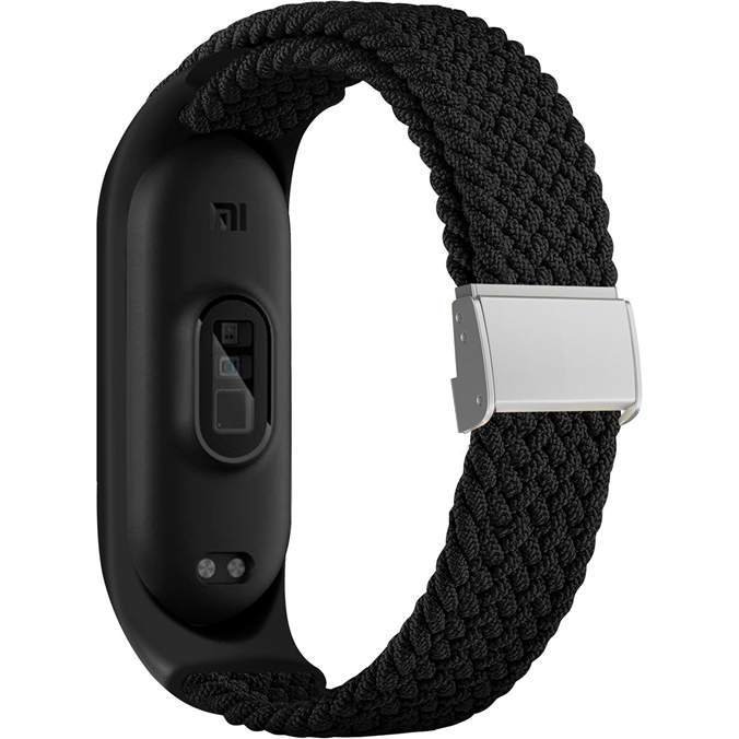 Ремешок Rumi Wick из плетеного нейлона для Xiaomi Smart Band 7 (черный)
