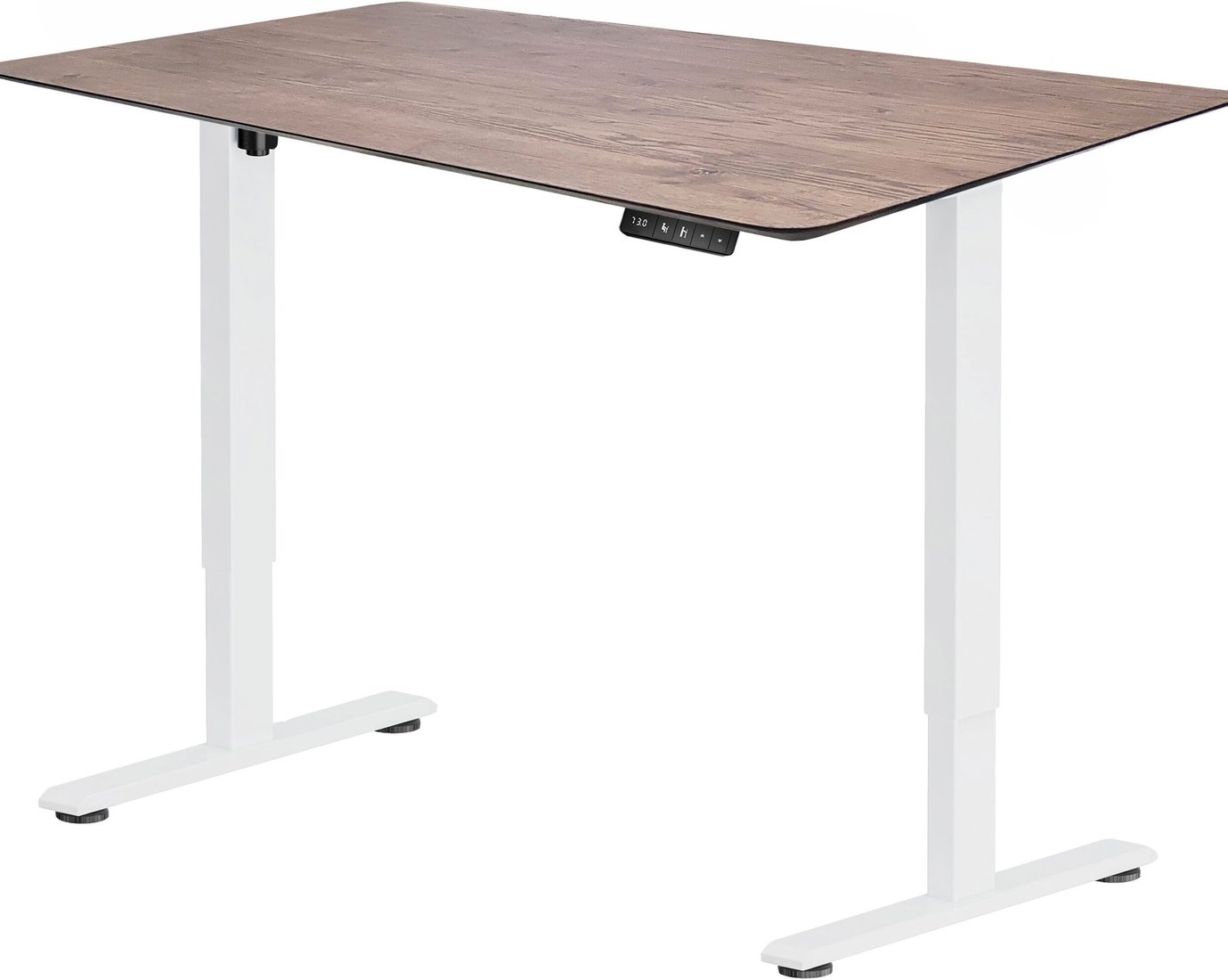 Стол с регулировкой высоты ErgoSmart Wooden Electric Desk Prime 1300х750х27 мм (скошенный край, дуб мореный/белый)