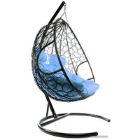 Подвесное кресло M-Group Для двоих 11450403 (черный ротанг/голубая подушка)