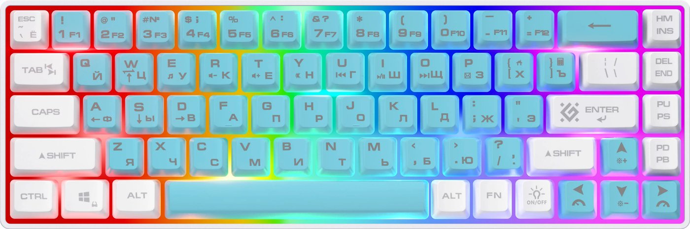 

Клавиатура Defender Deron GK-098 (голубой/белый)