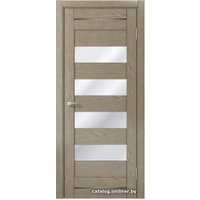 Межкомнатная дверь MDF-Techno Dominika 106 40x200 (дуб капучино, стекло лакобель черный)
