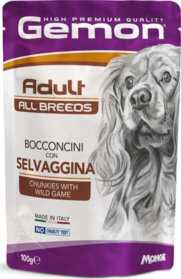 

Консервированный корм для собак Gemon Adult Wild Games 100 г