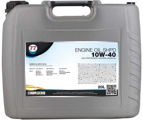

Моторное масло 77 Lubricants Engine Oil SHPD 10W-40 20л