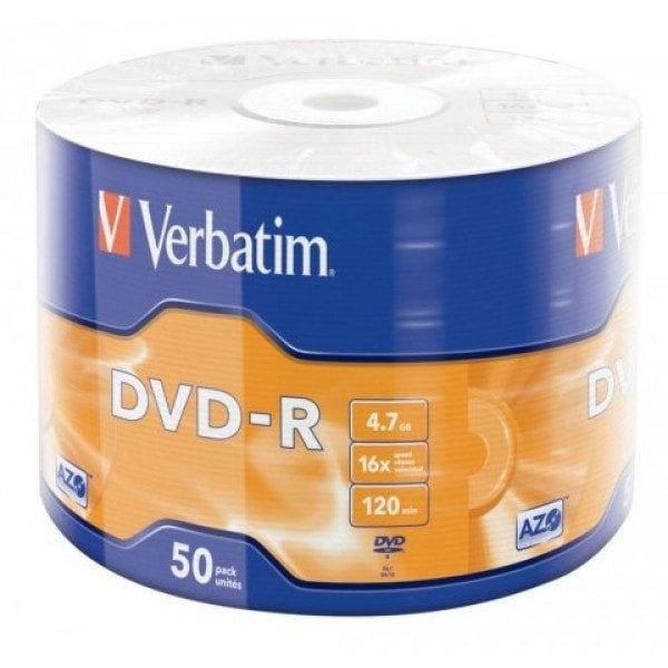 

DVD-R диск Verbatim 4.7Gb 16x 43788 (50 шт.)