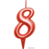 Свеча для торта Мультидом Овал Цифра 8 МС5-38 (красный)