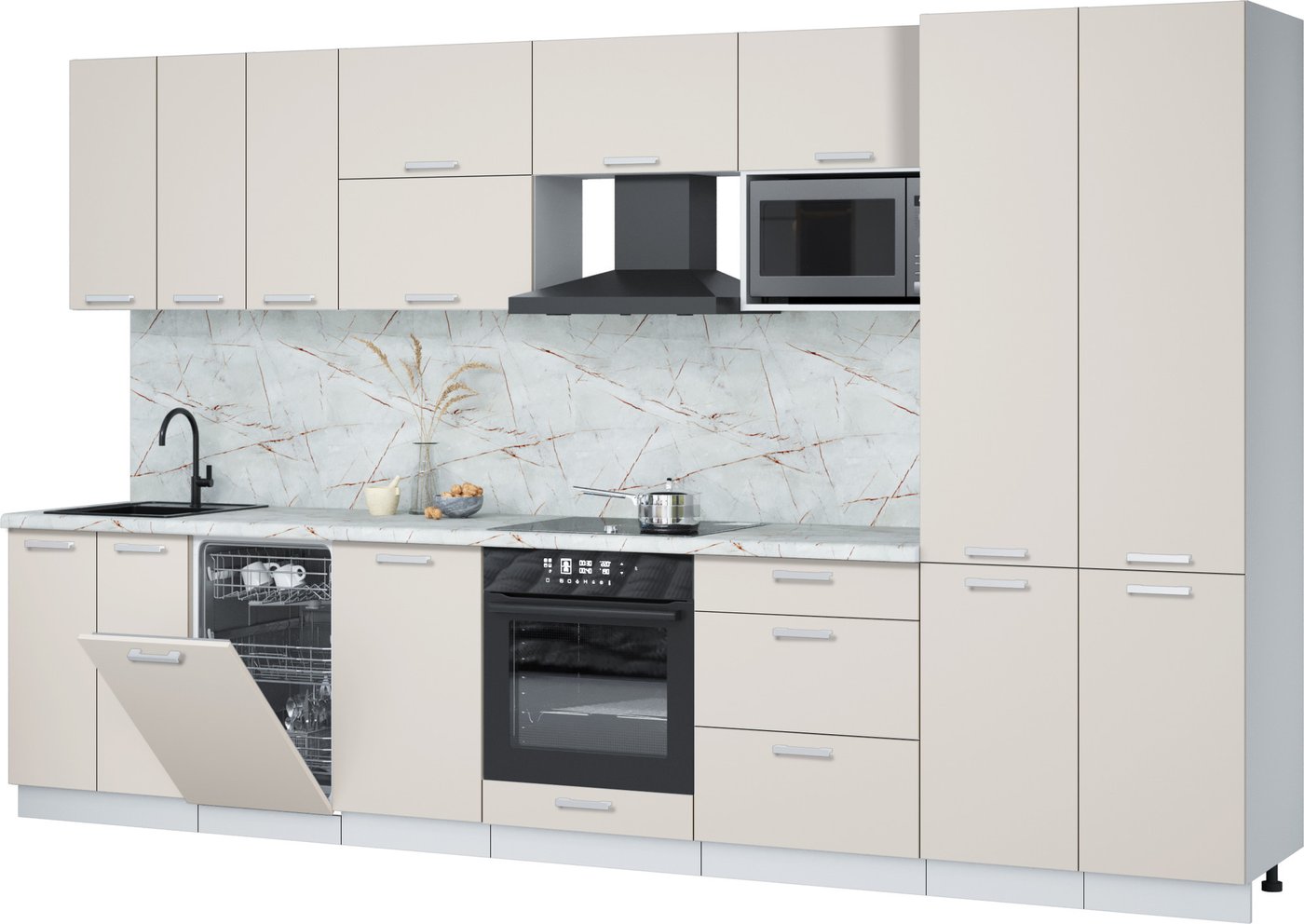 

Готовая кухня Интерлиния Мила Лайт 3.5-ПМ4 (персидский жемчуг/персидский жемчуг/серый каспий)