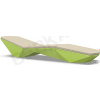 Шезлонг Berkano Quaro с подушками (зеленый/бежевый)