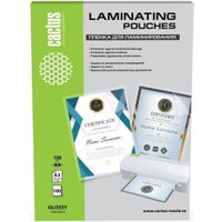 Пленка для ламинирования CACTUS глянцевая A3, 100 мкм, 100 шт