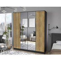 Шкаф распашной Интерлиния Концепт Тренд КТ-Ш4(з) (антрацит/дуб вотан)