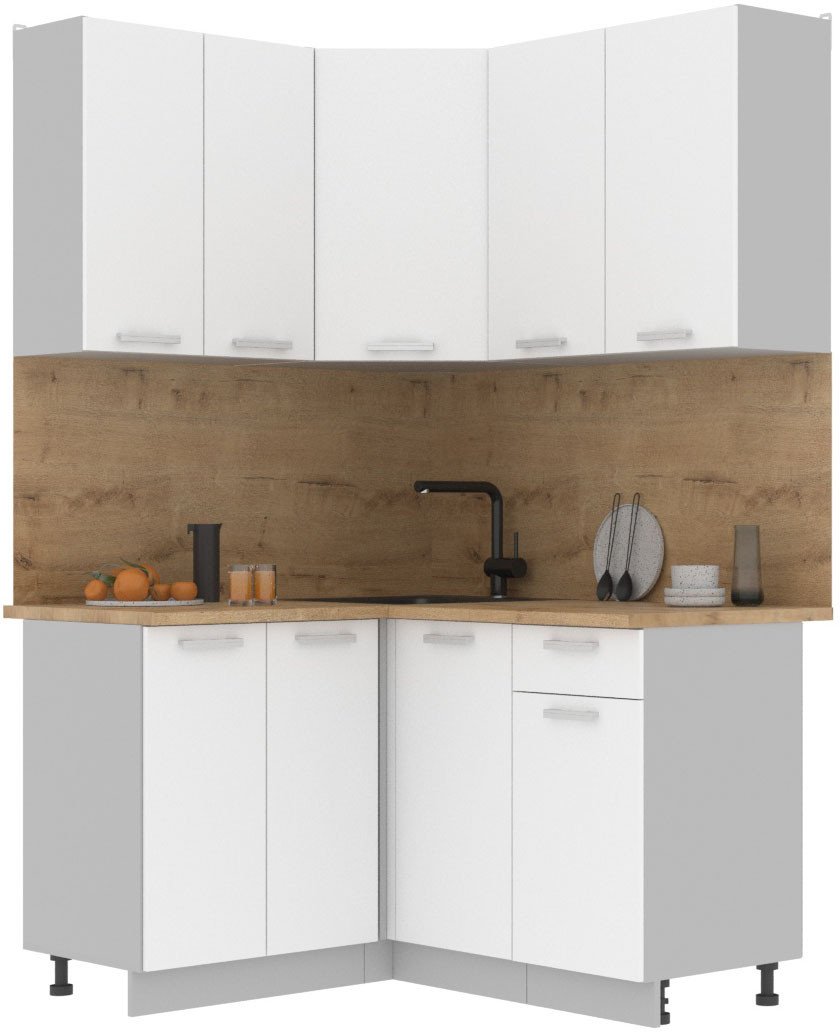 

Готовая кухня Интерлиния Мила Лайт 1.2x1.4 (белый платинум/белый платинум/дуб бунратти)