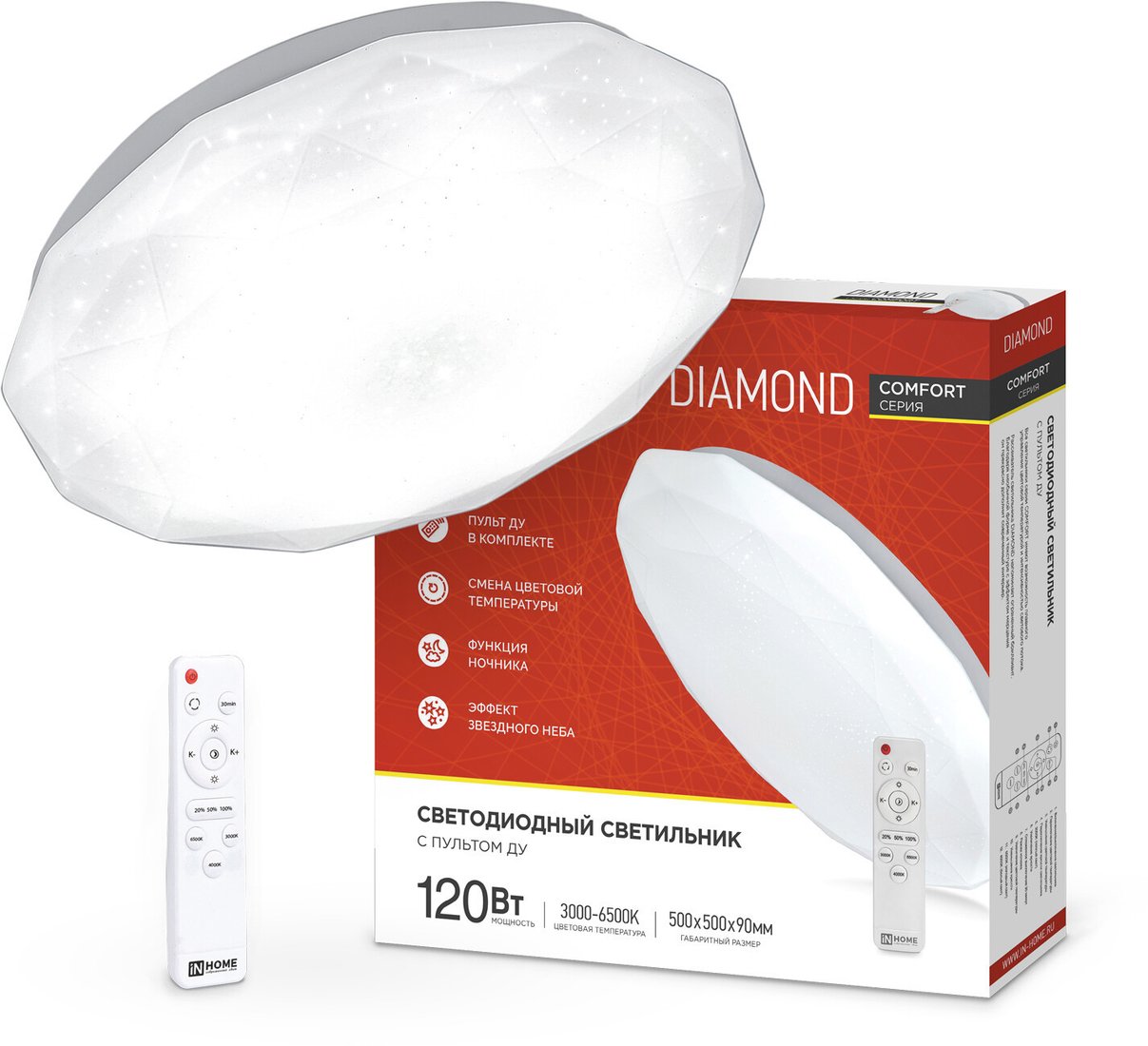 

Светильник-тарелка In Home Comfort Diamond 4690612035055