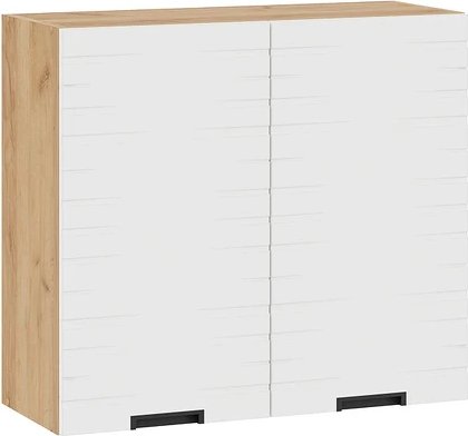 

Шкаф навесной Трия Гренада 1В8 с двумя дверями (дуб крафт золотой/холст белый)