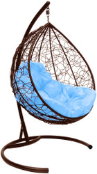 Капля 11020203 (коричневый ротанг/голубая подушка)
