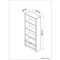 Стеллаж Mio Tesoro Сириус 1 ящик 78x190 2.02.07.100.3 (сонома)
