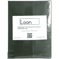 Евро комплект постельного белья Loon Emily (евро, наволочка 50x70, темно-зеленый)