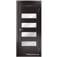 Межкомнатная дверь MDF-Techno Dominika 106 60x200 (орех темный, стекло лакобель черный)