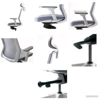 Офисное кресло Bestuhl J1 Black Pl с подголовником и подлокотником (черная сетка/черная ткань) в Витебске