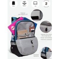 Городской рюкзак Grizzly RU-337-2 (черный/синий)