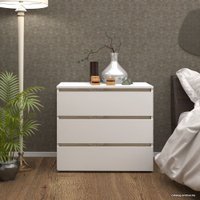 Комод Кортекс-мебель Бари 80 3ш (белый/белый/дуб сонома)