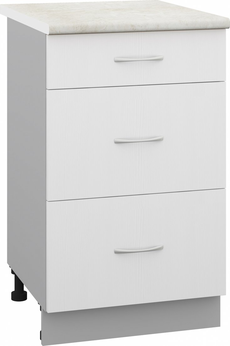 

Шкаф напольный Кортекс-мебель Корнелия Лира НШ50р3ш (белый/королевский опал)