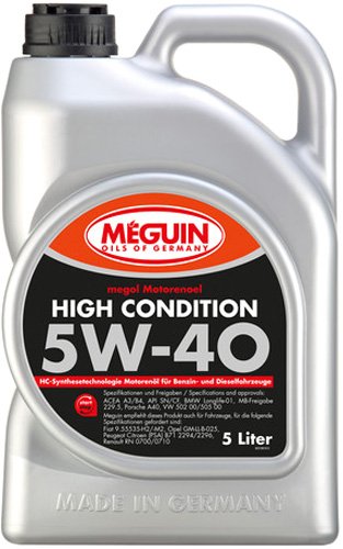

Моторное масло Meguin Megol High Condition 5W-40 5л [3198]