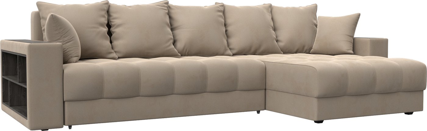 

Угловой диван Лига диванов Лига-050 НПБ универсальный 128591 (велюр Seven 729 бежевый)