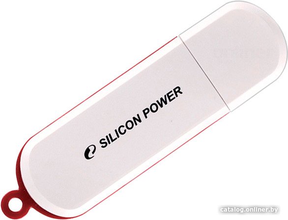 USB Flash Silicon-Power LuxMini 320 32GB (белый/красный)