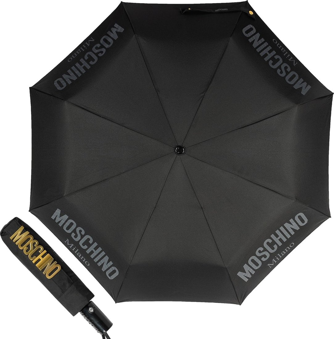 

Складной зонт Moschino 8021-OCA New Metal Logo Black