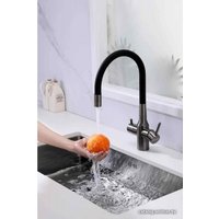 Смеситель Paulmark Salix Sa213419-GM (черный/вороненая сталь)