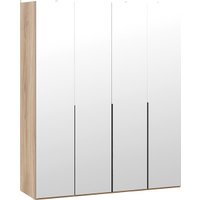 Шкаф распашной Трия Порто СМ-393.07.109 с 4 зеркальными дверями (яблоня беллуно/графит)