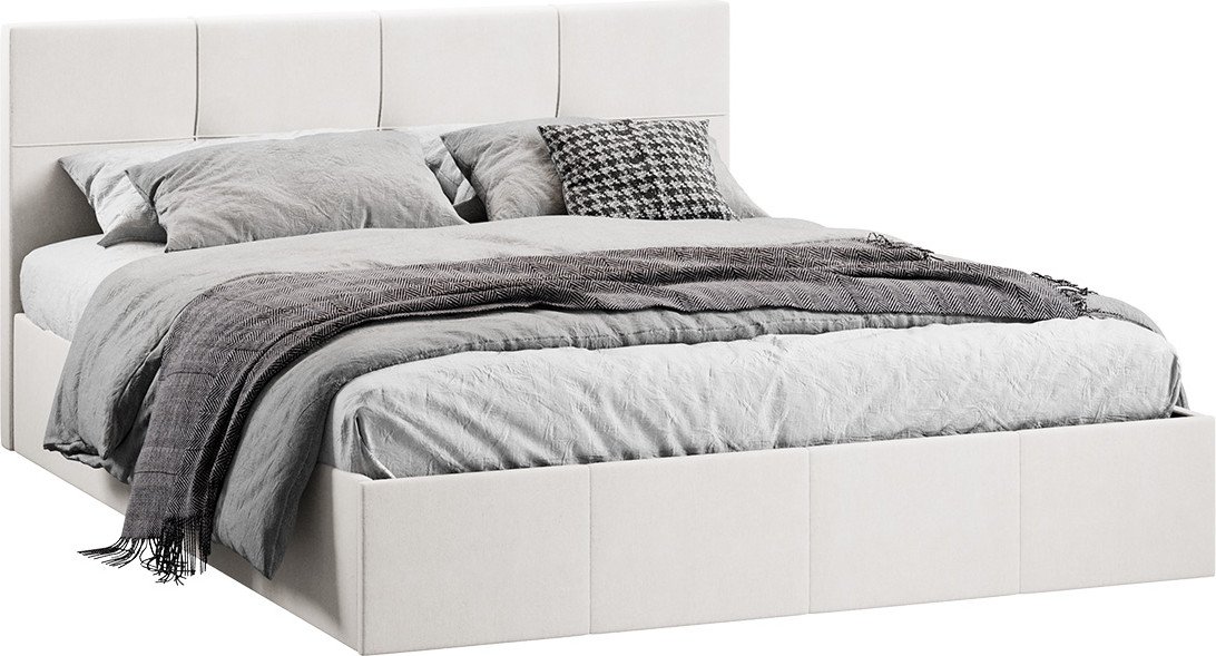 Кровать Трия Лора с ПМ мягкой обивкой и заглушиной 160x200 (велюр светлый)