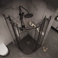 Душевой уголок Grossman Classic 90x90x195 301.K33.04.9090.21.00 (черный матовый/прозрачное стекло)