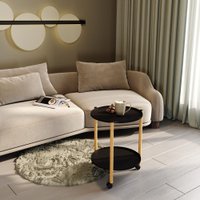 Журнальный столик Sheffilton SHT-CT62 (черный муар/светлый орех)