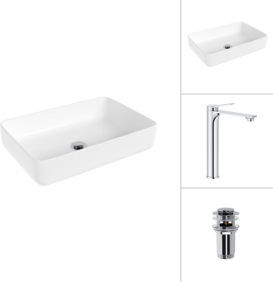 

Умывальник Lauter 21487-50 + Rio 21AM12672 с донным клапаном 21190CH (хром)