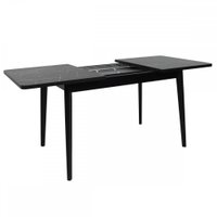 Кухонный стол Виста Сиена-ПУ 78x120/167 (мрамор черный/матовый черный)