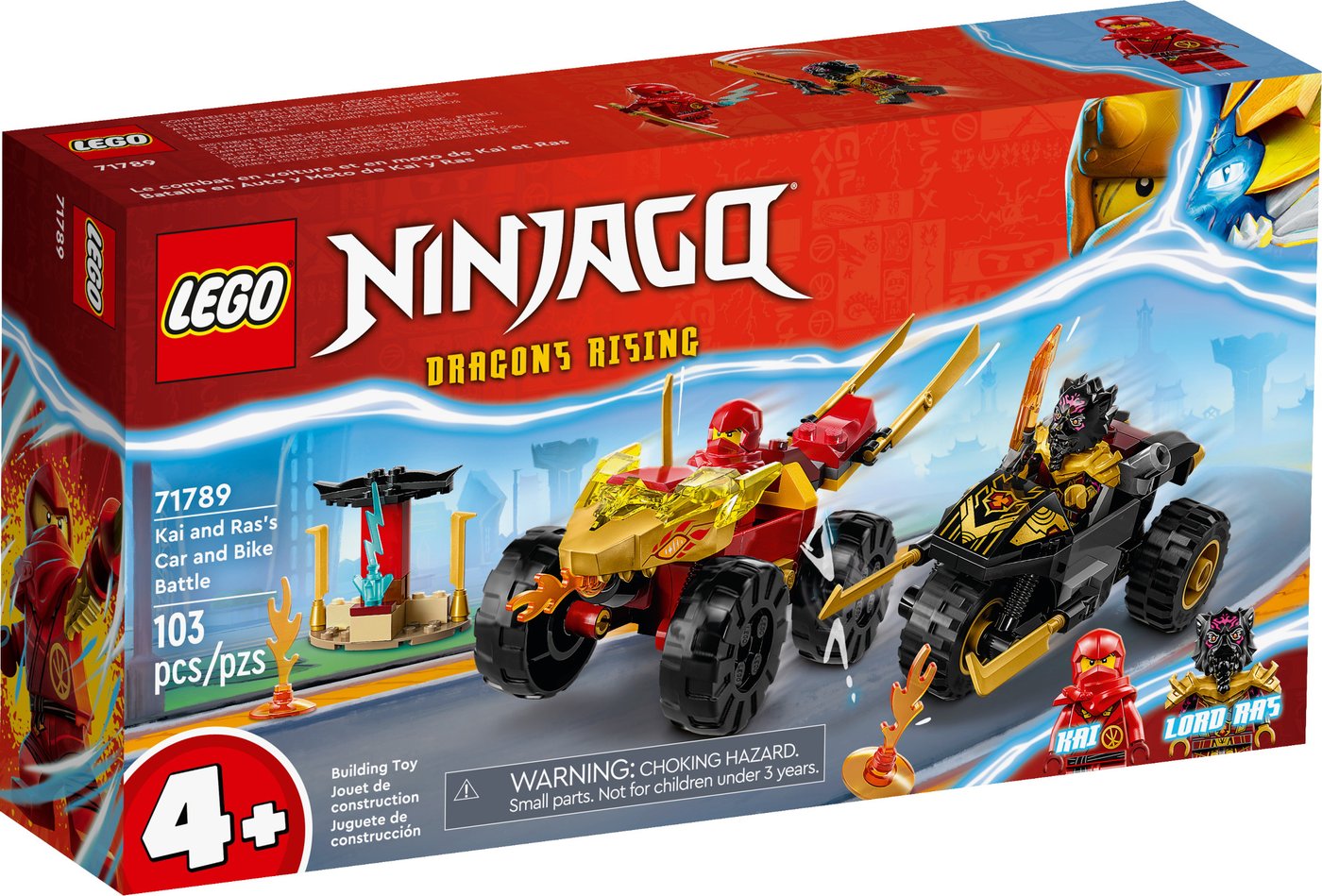 

Конструктор LEGO Ninjago 71789 Кай и Рас: Битва на машине и мотоцикле