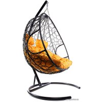 Подвесное кресло M-Group Для двоих 11450407 (черный ротанг/оранжевая подушка)