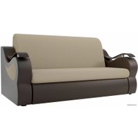 Диван Лига диванов Меркурий 100353 100 см (рогожка бежевый/экокожа коричневый)
