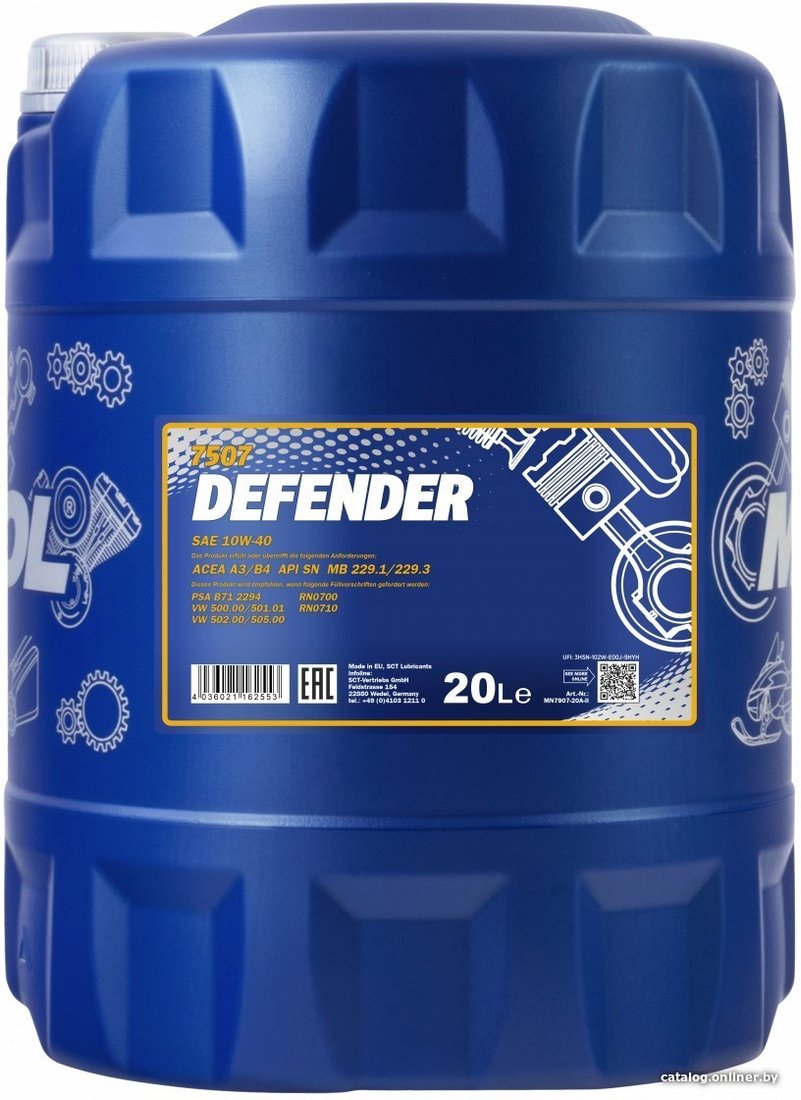Моторное масло Mannol Defender 10W-40 20л