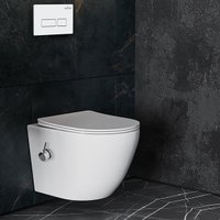 Унитаз подвесной Roxen Antares Bidet в комплекте с инсталляцией StounFix Dual Fresh 6 в 1 953833 (кнопка: белый глянец)