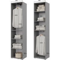 Шкаф распашной Горизонт Бонн 500 (серый графит)