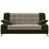 Диван Лига диванов Анна 110681 (микровельвет, бежевый/зеленый)