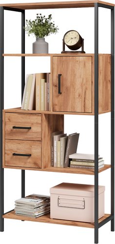 Стеллаж Mio Tesoro Cool Joy Loft (дуб золотой крафт/черный)